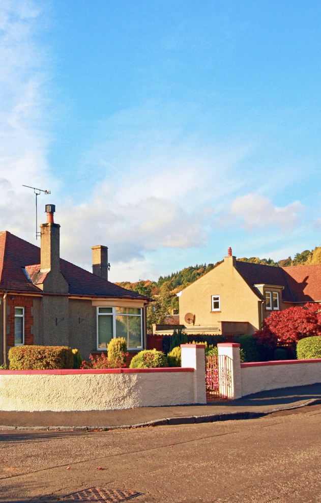 Traditional Scottish bungalow on a quiet street