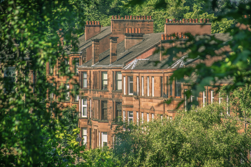 Glasgow red sandstone tenements