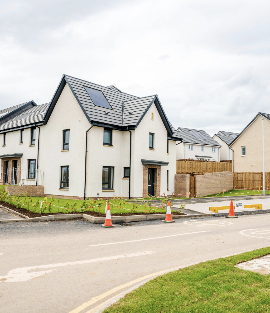 Modern new-build housing development in Scotland